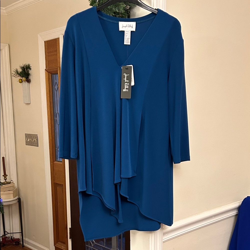 Joseph Ribkoff Teal Asymmetrical Tunic
